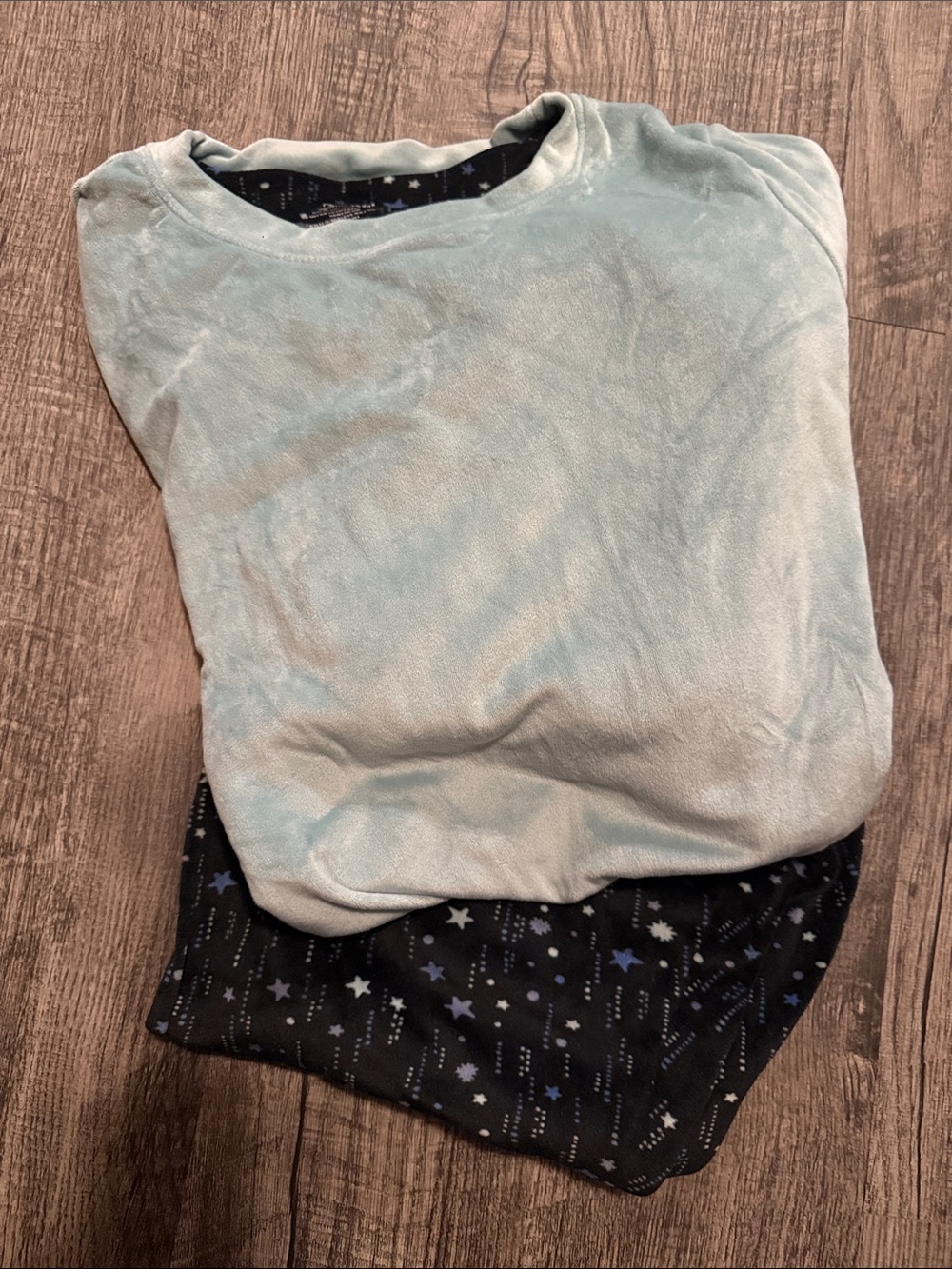 Women’s Cozy Light Blue Plush Pajama Top - Soft Sleepwear